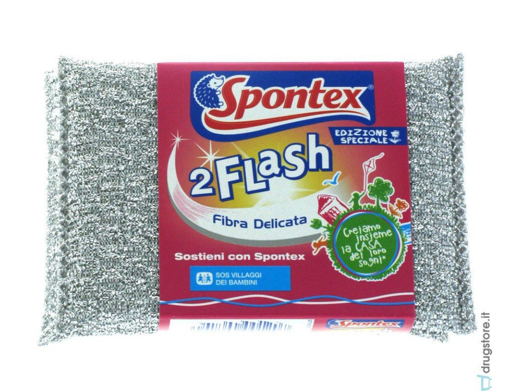 SPUGNA SPONTEX FLASH FIBRA x2